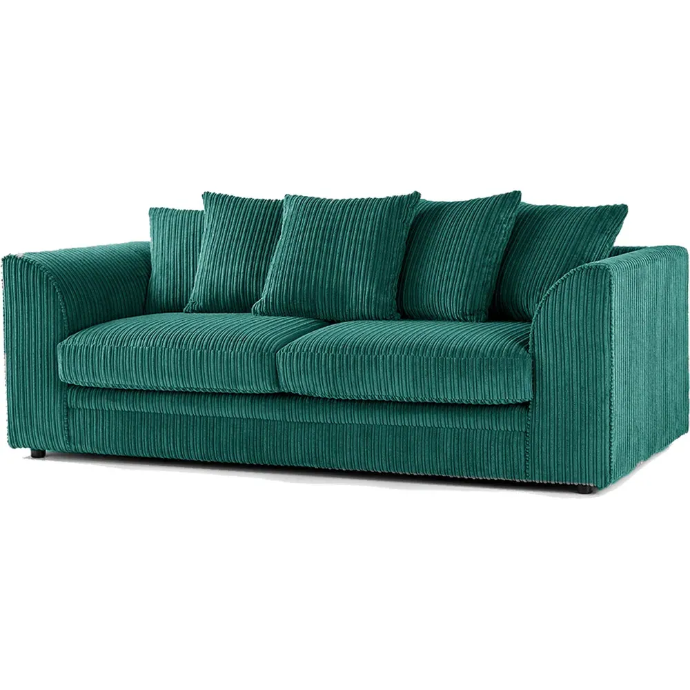 5-Seater Sofa Set with Scatter Back - Teal, Jumbo Cord