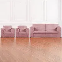 5-Seater Sofa Suite Full Back - Pink, Jumbo Cord
