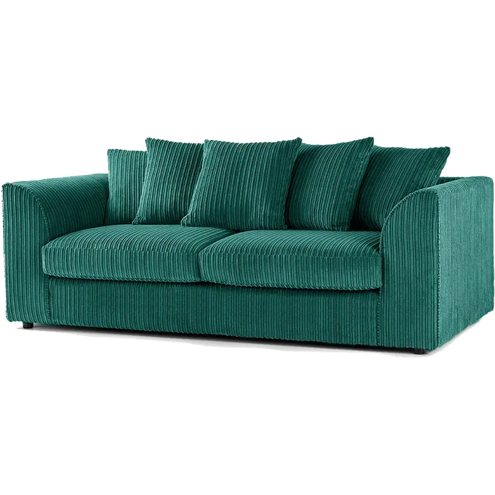 5-Seater Sofa Suite with Scatter Back - Teal, Jumbo Cord