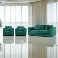 5-Seater Sofa Suite with Scatter Back - Teal, Jumbo Cord