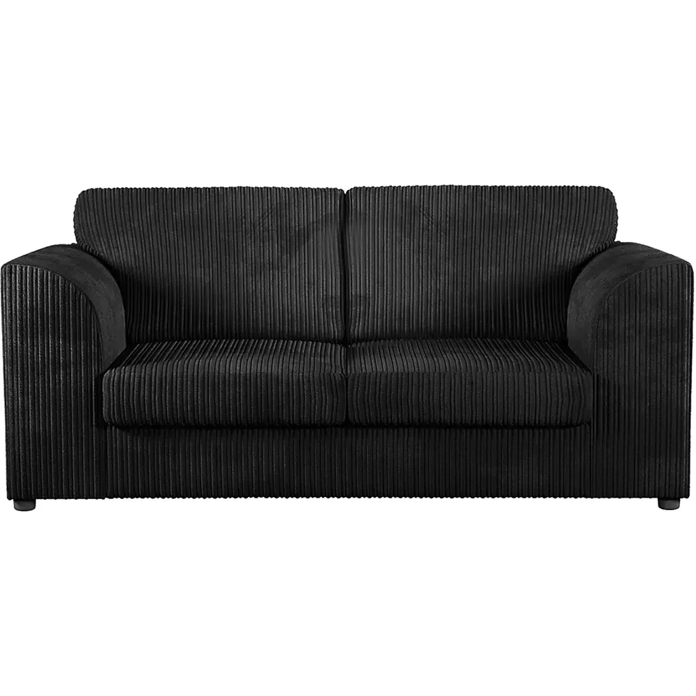 6-Seater Full Back Sofa Suite - Black, Jumbo Cord
