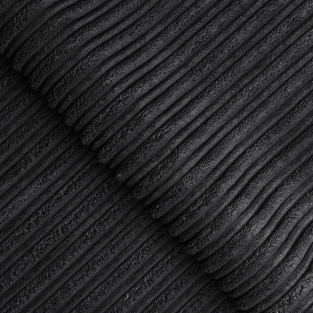 6-Seater Full Back Sofa Suite - Black, Jumbo Cord