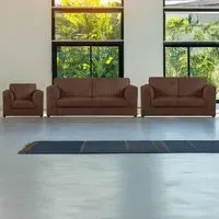 6-Seater Full Back Sofa Suite - Chocolate, Jumbo Cord