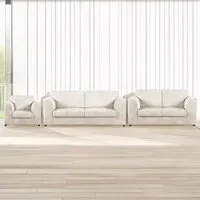 6-Seater Full Back Sofa Suite - Cream, Jumbo Cord