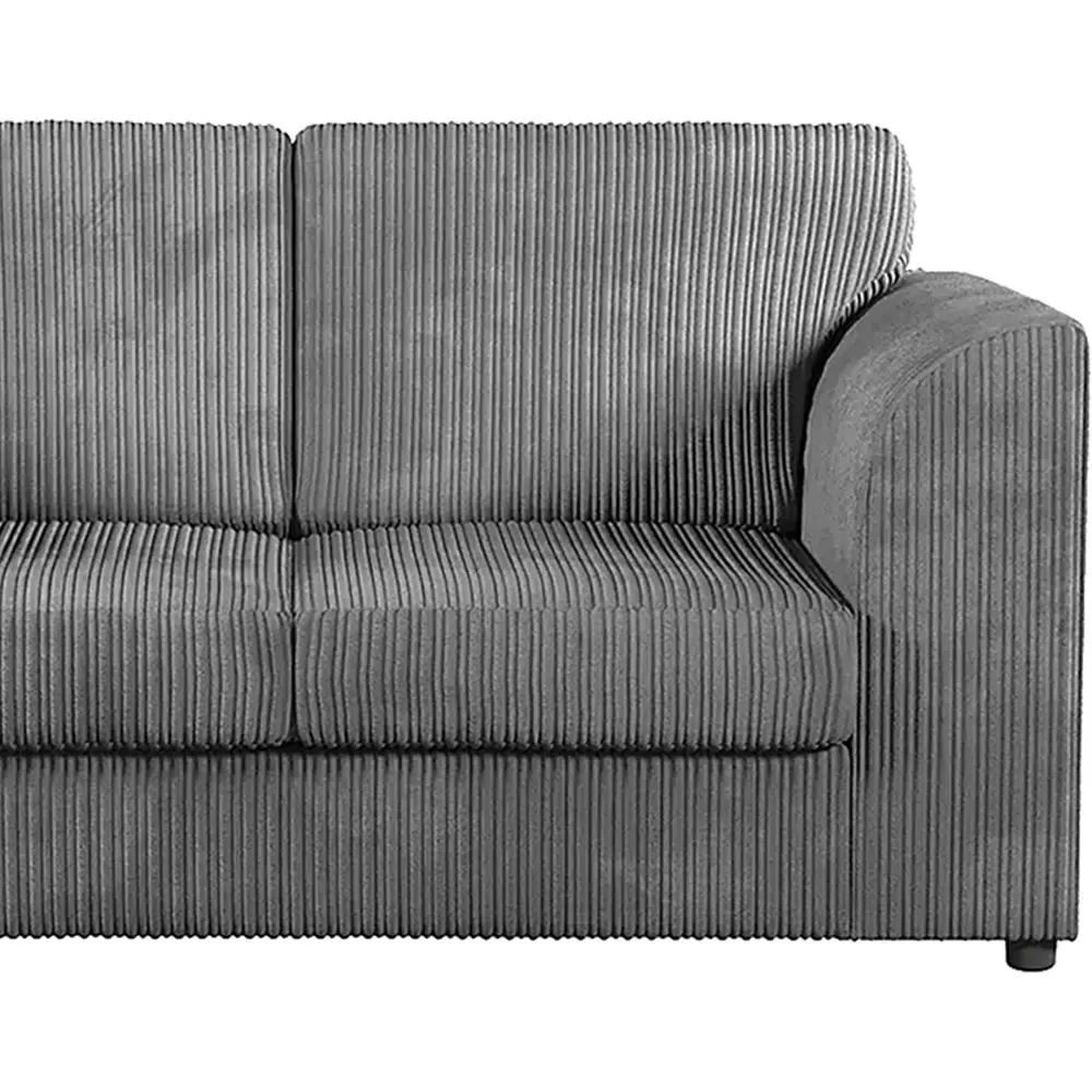 6-Seater Full Back Sofa Suite - Grey, Jumbo Cord