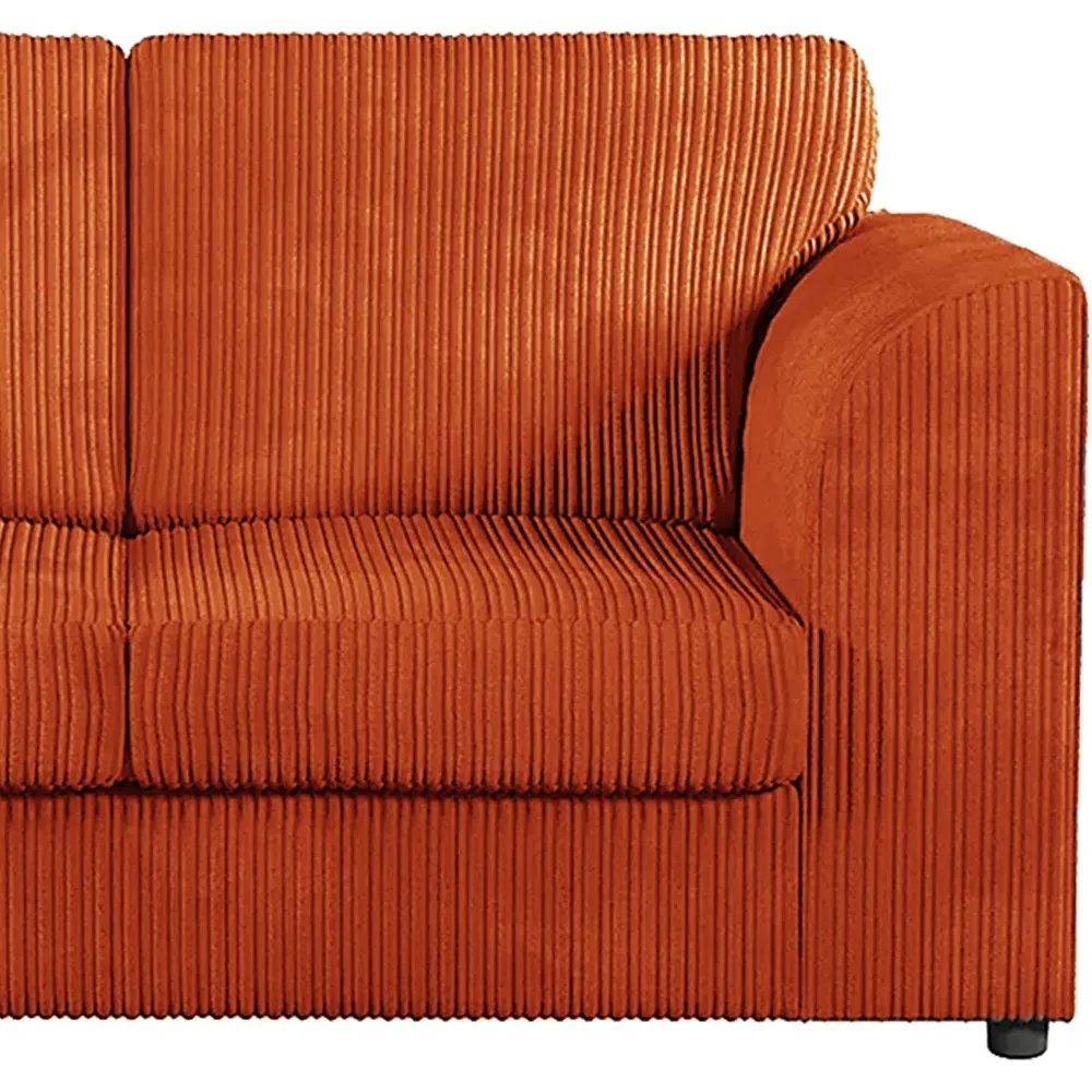 6-Seater Full Back Sofa Suite - Orange, Jumbo Cord