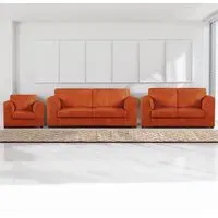 6-Seater Full Back Sofa Suite - Orange, Jumbo Cord