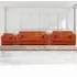6-Seater Full Back Sofa Suite - Orange, Jumbo Cord