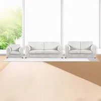 6-Seater Full Back Sofa Suite - Silver, Jumbo Cord