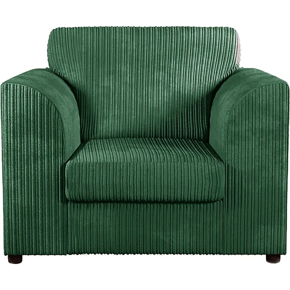 6-Seater Scatter Back Sofa Suite - Green, Jumbo Cord