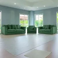 6-Seater Scatter Back Sofa Suite - Green, Jumbo Cord