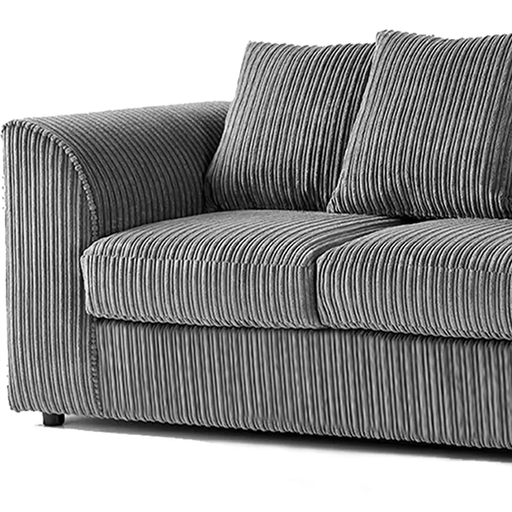 6-Seater Scatter Back Sofa Suite - Grey, Jumbo Cord