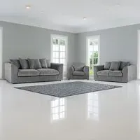 6-Seater Scatter Back Sofa Suite - Grey, Jumbo Cord