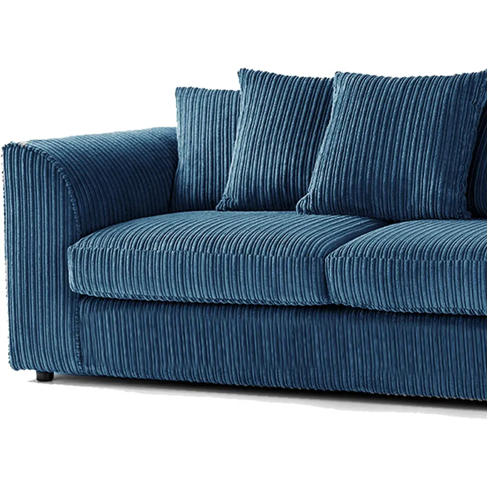 6-Seater Scatter Back Sofa Suite - Marine Blue, Jumbo Cord