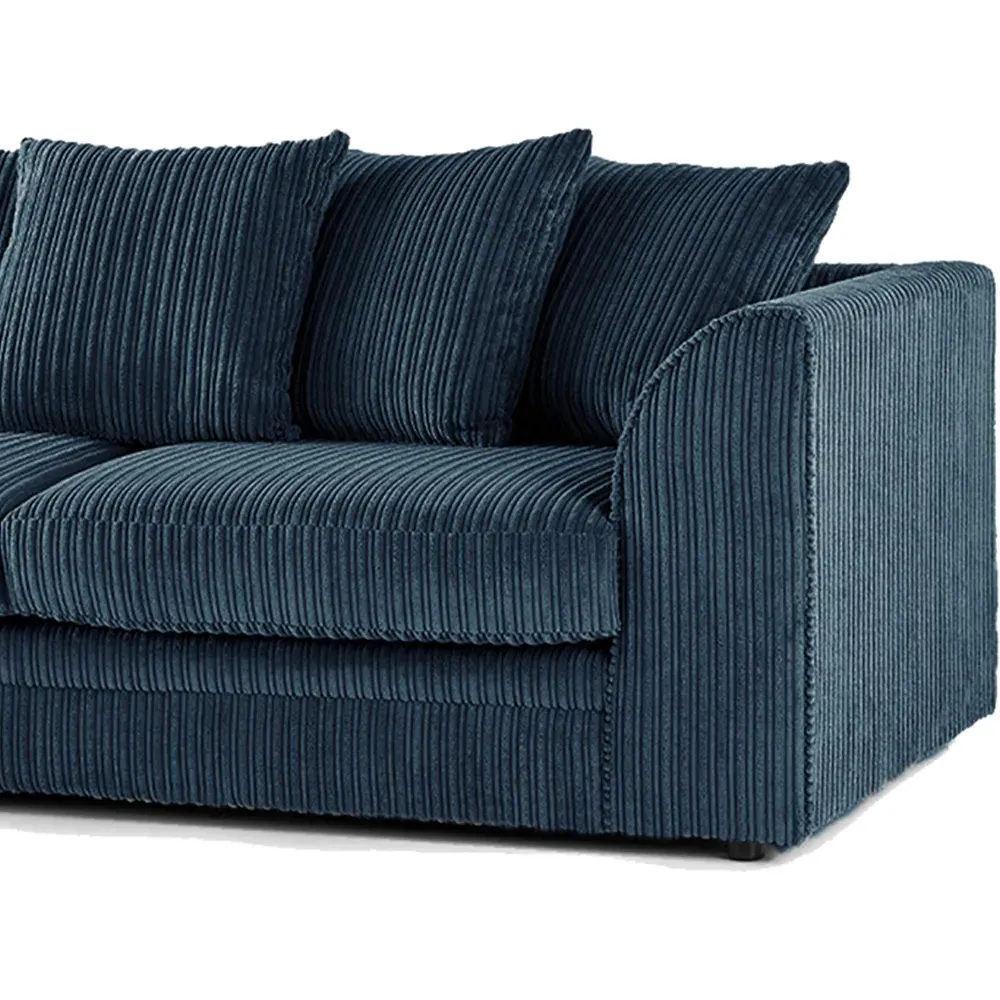 6-Seater Scatter Back Sofa Suite - Navy Blue, Jumbo Cord