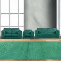 6-Seater Sofa Suite with Full Back - Teal, Jumbo Cord