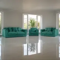 6-Seater Sofa Suite with Scatter Back - Teal, Jumbo Cord