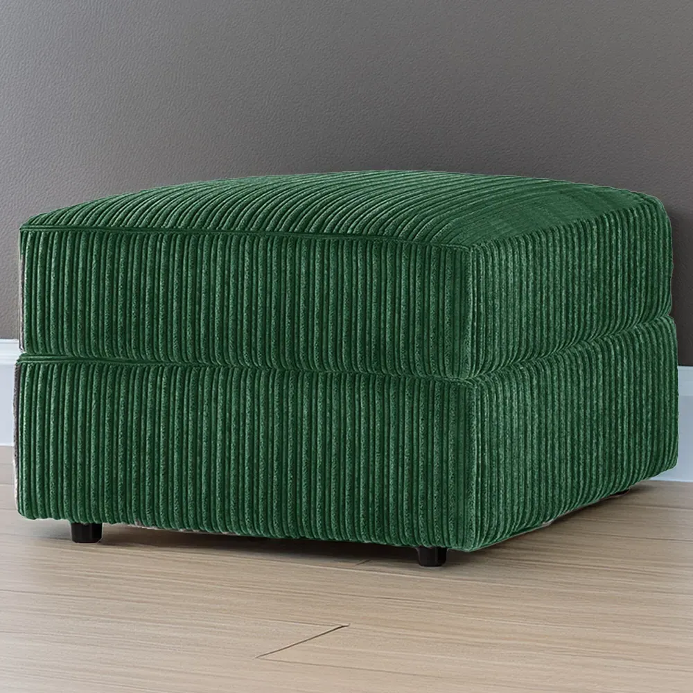 Jumbo Cord Footstool - Green