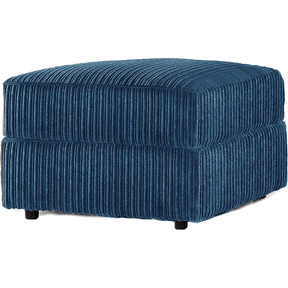 Jumbo Cord Footstool - Marine Blue