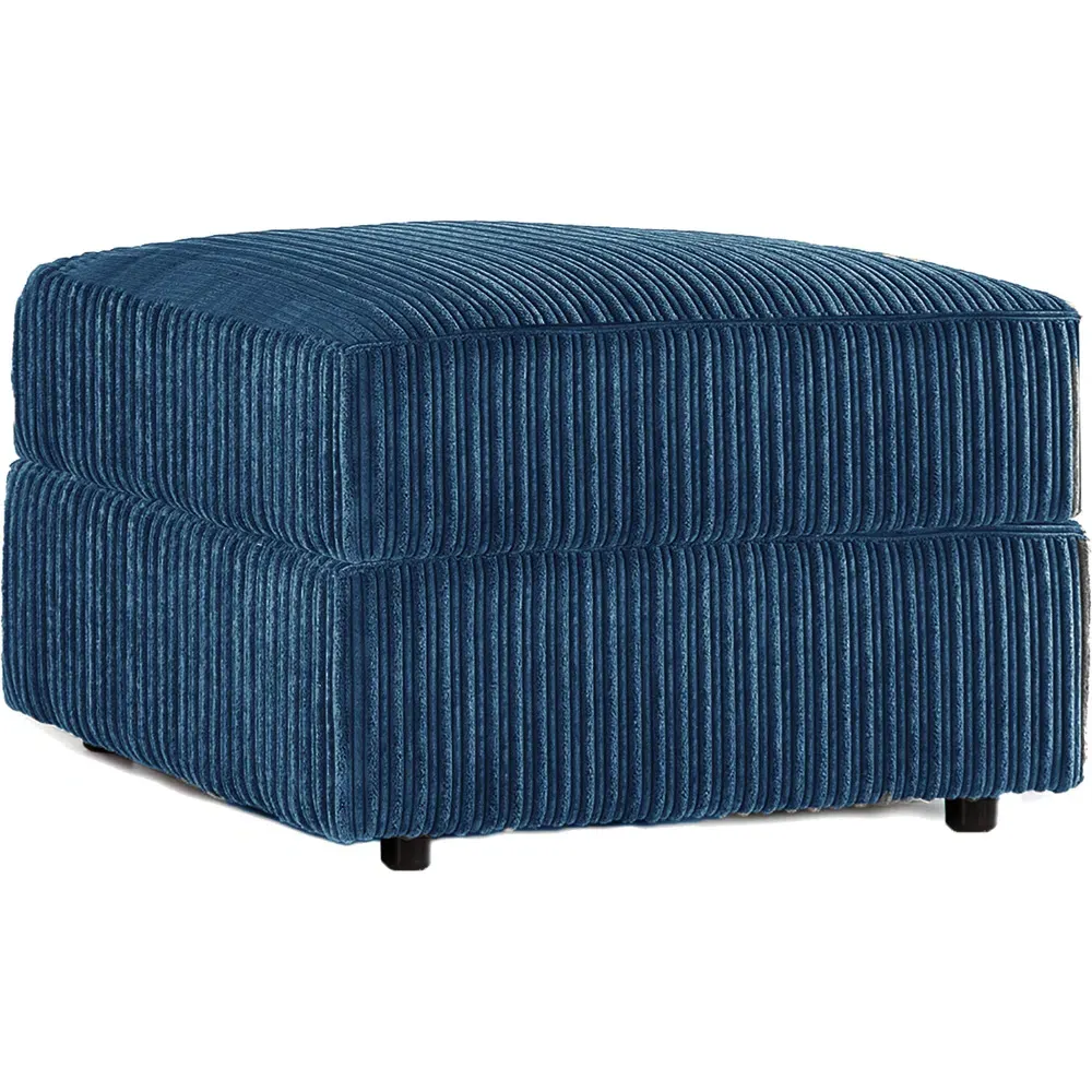 Jumbo Cord Footstool - Marine Blue