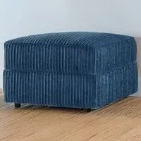 Jumbo Cord Footstool - Marine Blue