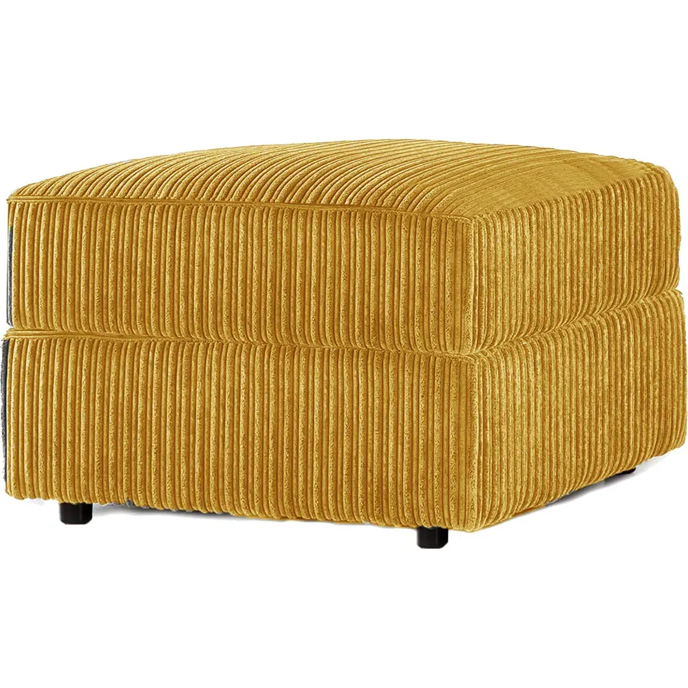 Jumbo Cord Footstool - Mustard