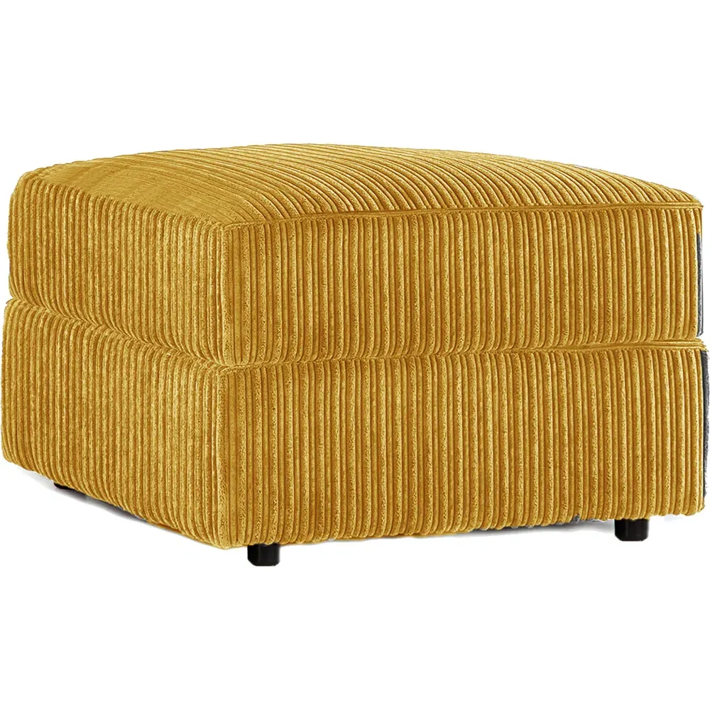 Jumbo Cord Footstool - Mustard