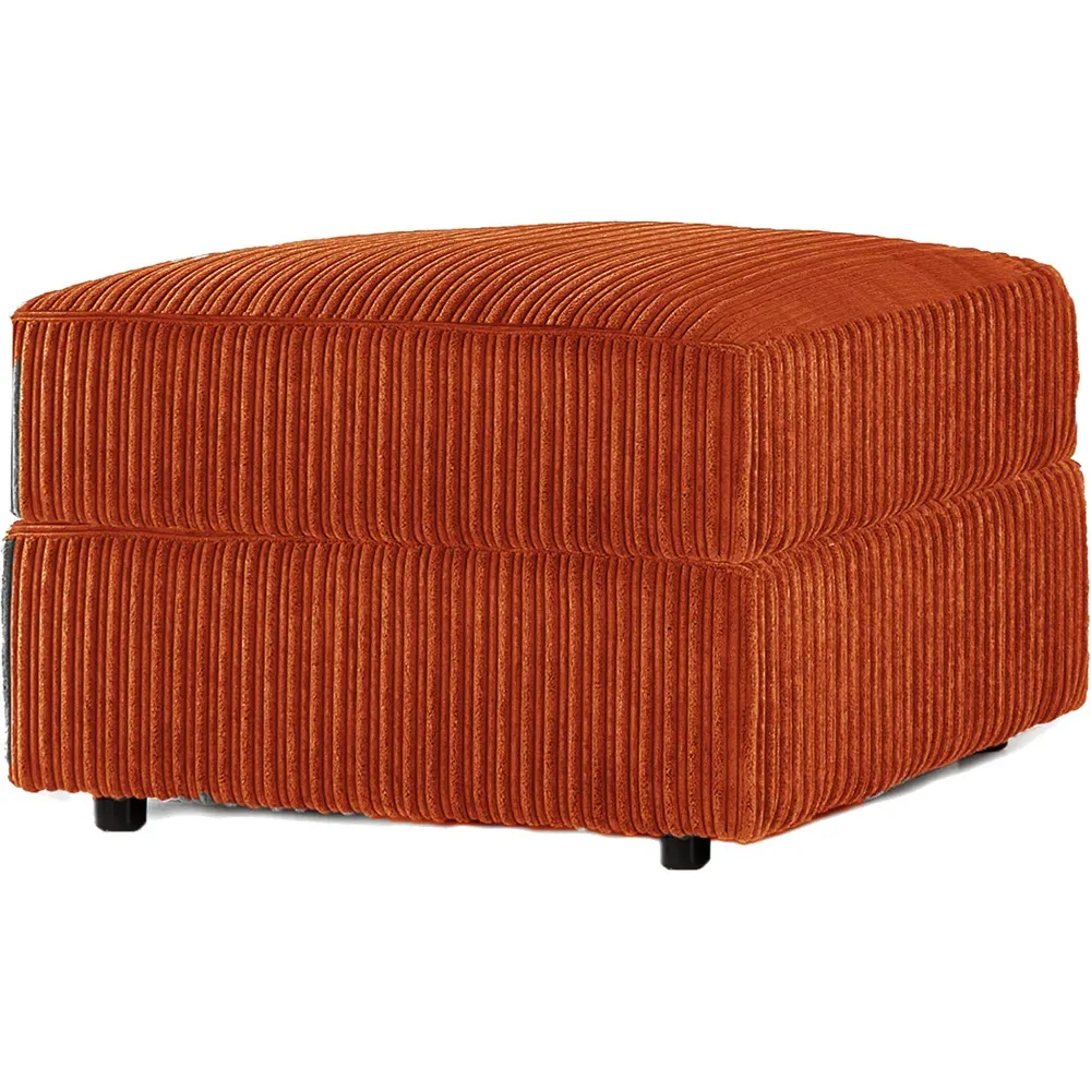 Jumbo Cord Footstool - Orange