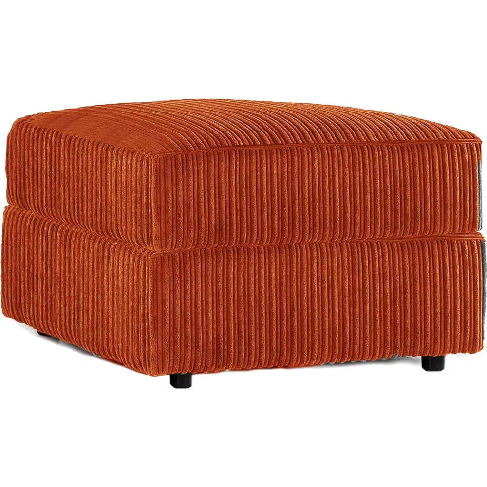 Jumbo Cord Footstool - Orange