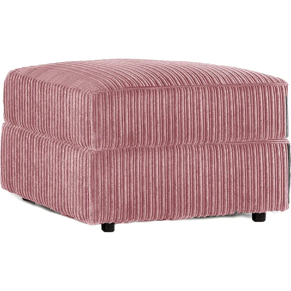 Jumbo Cord Footstool - Pink