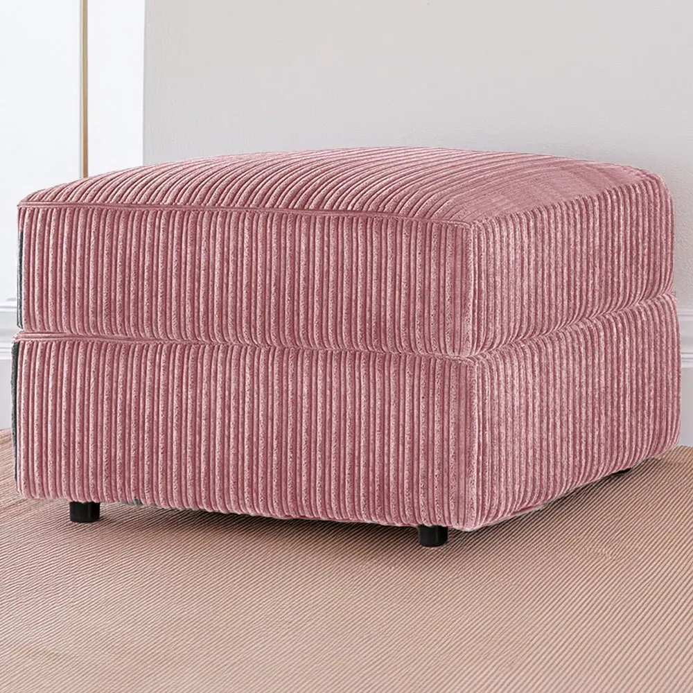 Jumbo Cord Footstool - Pink