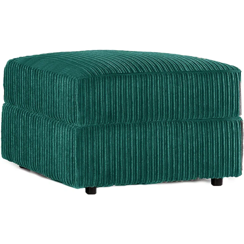 Jumbo Cord Footstool - Teal