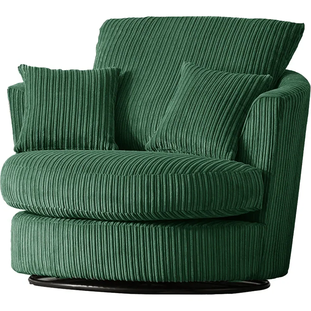 Jumbo Cord Swivel Chair - Green