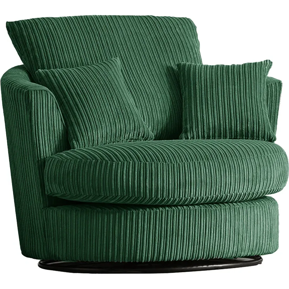 Jumbo Cord Swivel Chair - Green