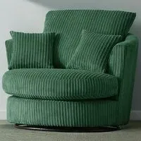 Jumbo Cord Swivel Chair - Green