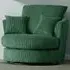 Jumbo Cord Swivel Chair - Green