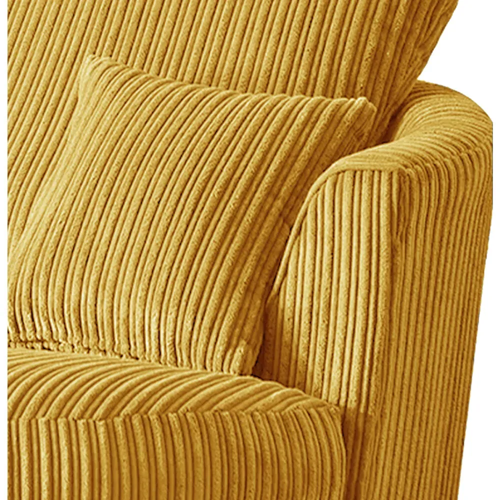 Jumbo Cord Swivel Chair - Mustard