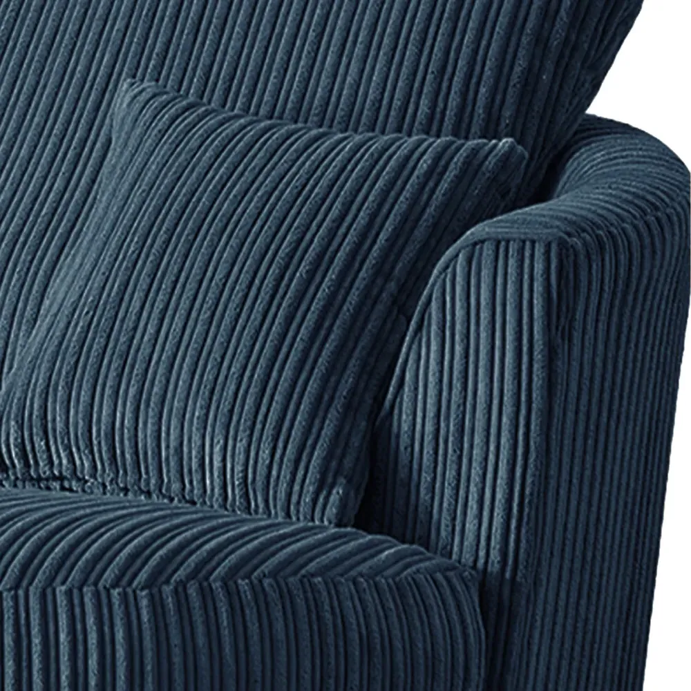 Jumbo Cord Swivel Chair - Navy Blue
