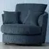 Jumbo Cord Swivel Chair - Navy Blue