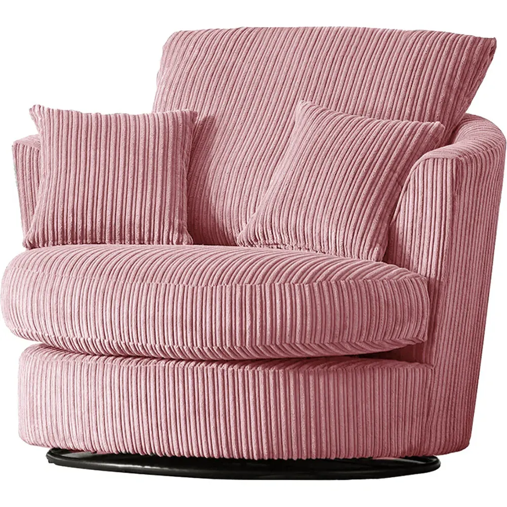 Jumbo Cord Swivel Chair - Pink