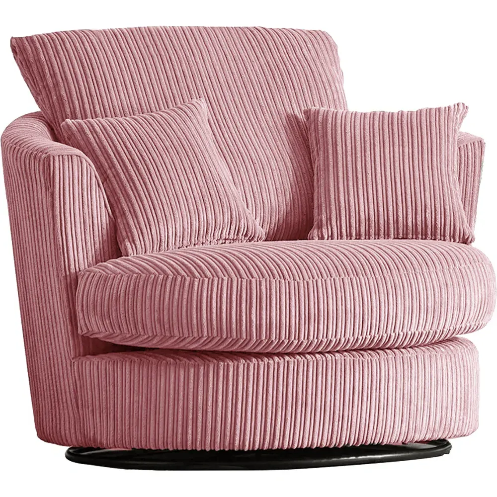 Jumbo Cord Swivel Chair - Pink