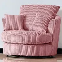 Jumbo Cord Swivel Chair - Pink