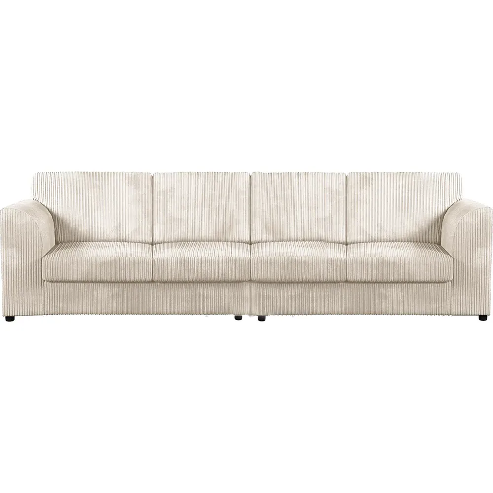 Luxor 4-Seater Full Back Sofa - Cream, Jumbo Cord