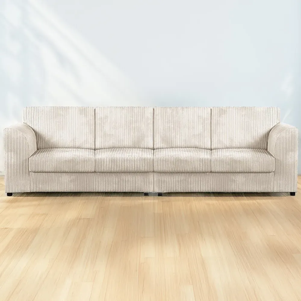 Luxor 4-Seater Full Back Sofa - Cream, Jumbo Cord image