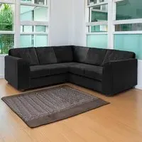 Luxor 5-Seater L-Shaped Corner Sofa Set - Black, Cord