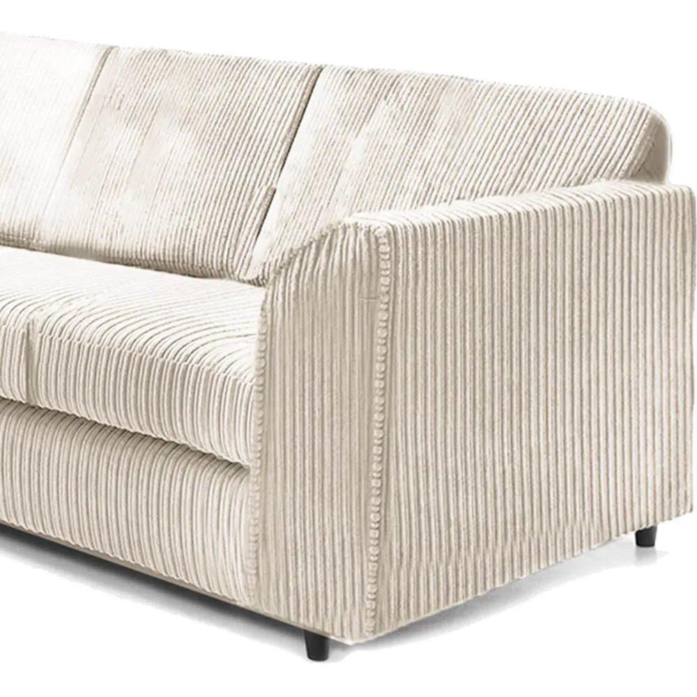 Luxor 5-Seater L-Shaped Corner Sofa Set - Cream, Jumbo Cord