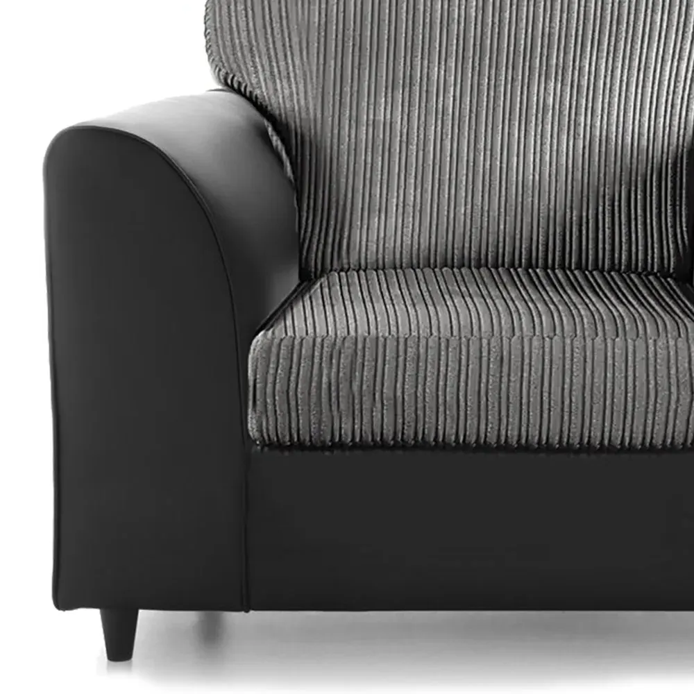 Single Seater Armchair - Black and Grey, Jumbo Cord