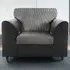 Single Seater Armchair - Black and Grey, Jumbo Cord