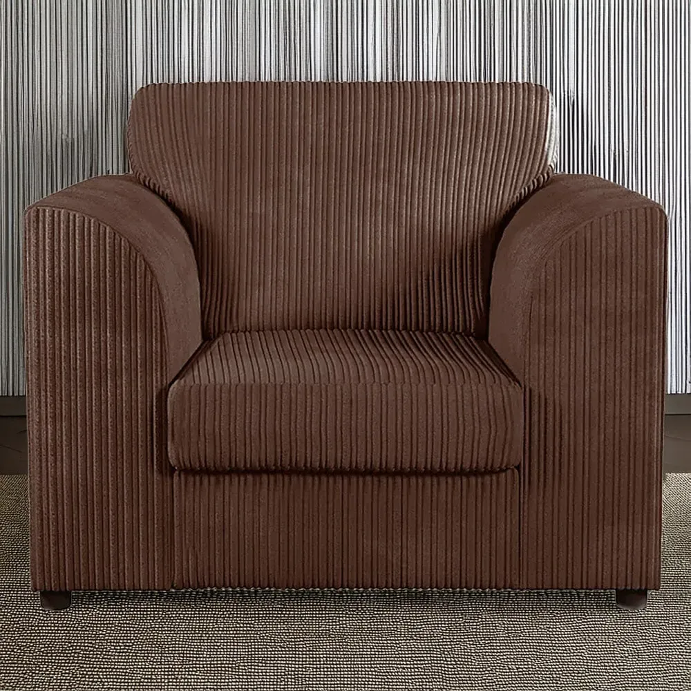Single Seater Armchair - Chocolate, Jumbo Cord
