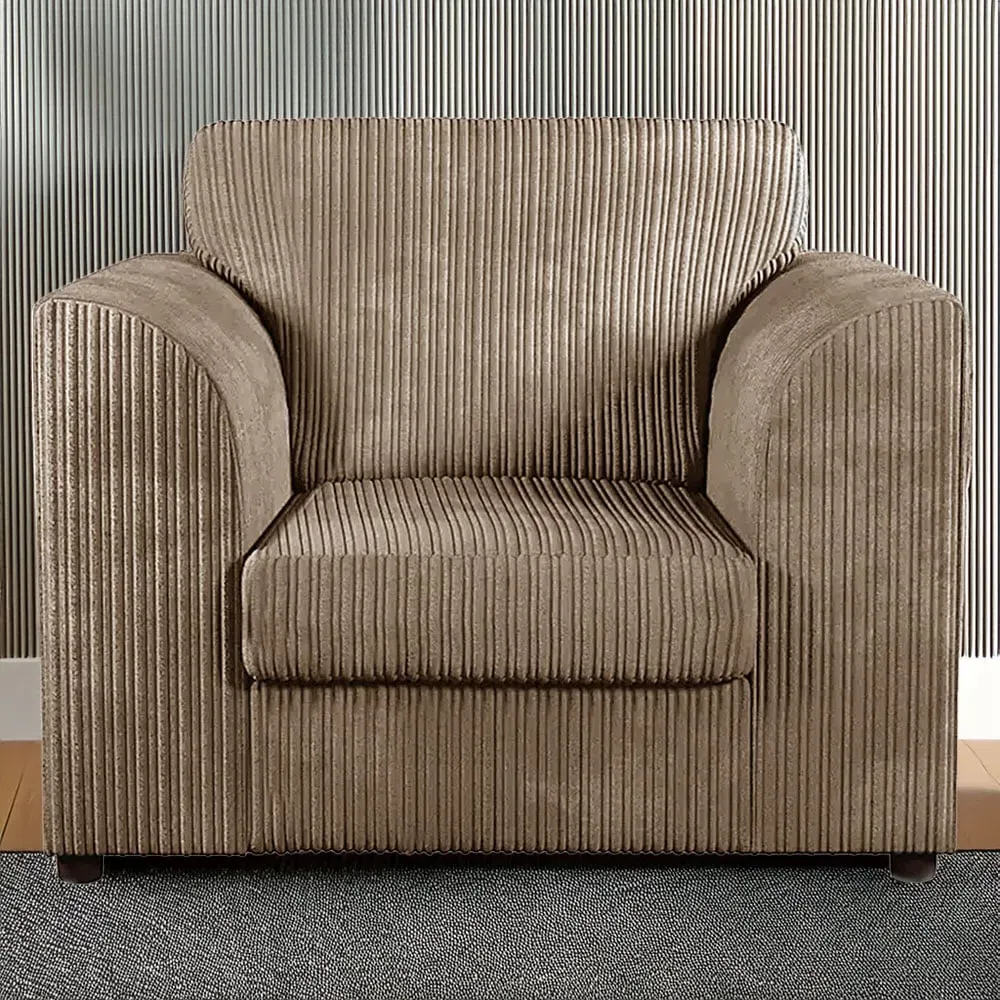 Single Seater Armchair - Cream, Jumbo Cord image